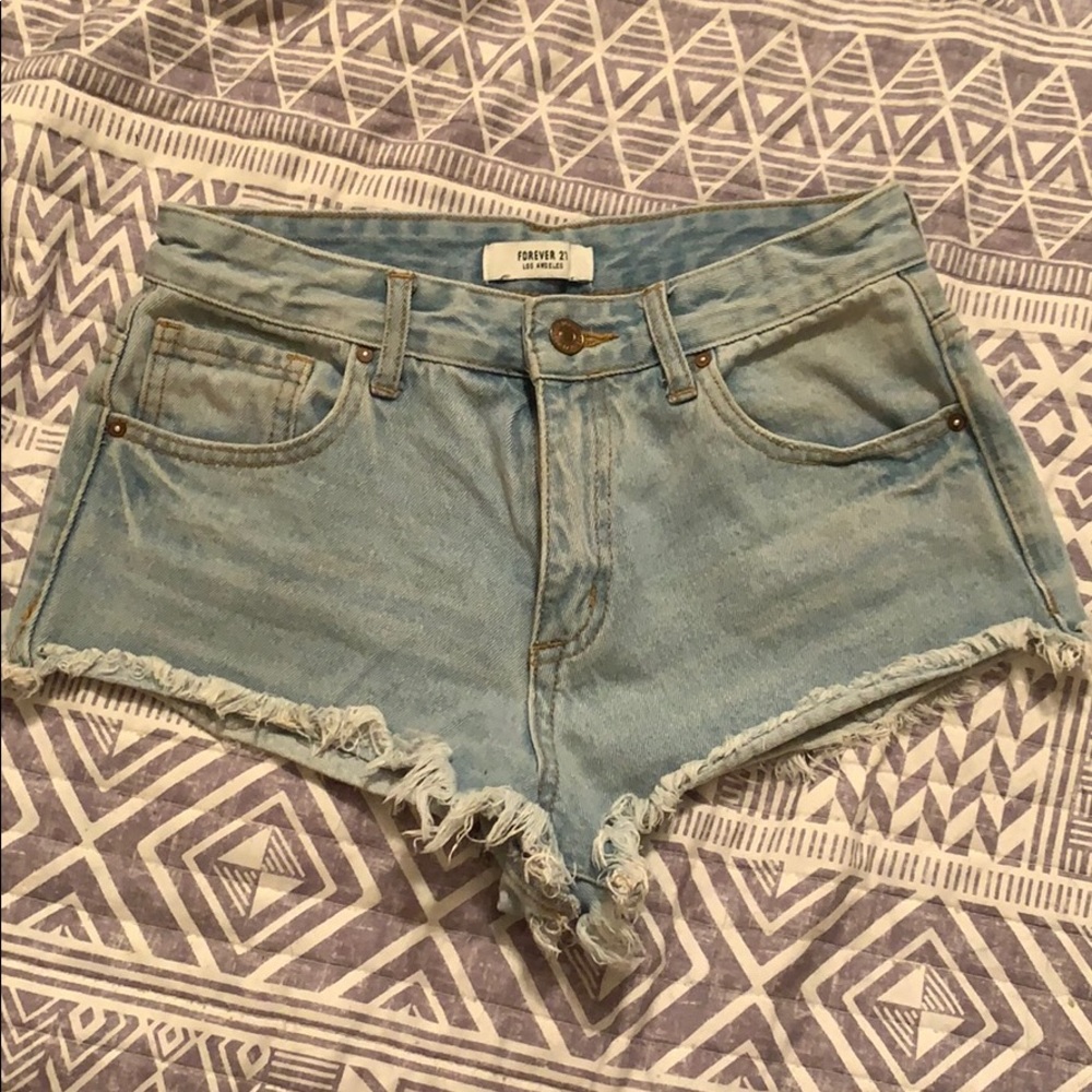 high waisted denim shorts